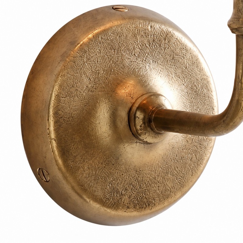 Sylvan Traditional Botanical Brass-Tone Fabric Shade Wall Sconce