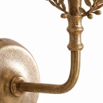 Sylvan Traditional Botanical Brass-Tone Fabric Shade Wall Sconce