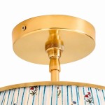 Celestine French Country Pleated Fabric Semi-Flush Ceiling Light