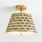 Celestine French Country Pleated Fabric Semi-Flush Ceiling Light