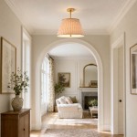 Celestine French Country Pleated Fabric Semi-Flush Ceiling Light