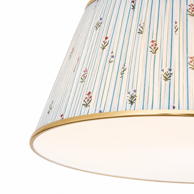 Celestine French Country Pleated Fabric Semi-Flush Ceiling Light