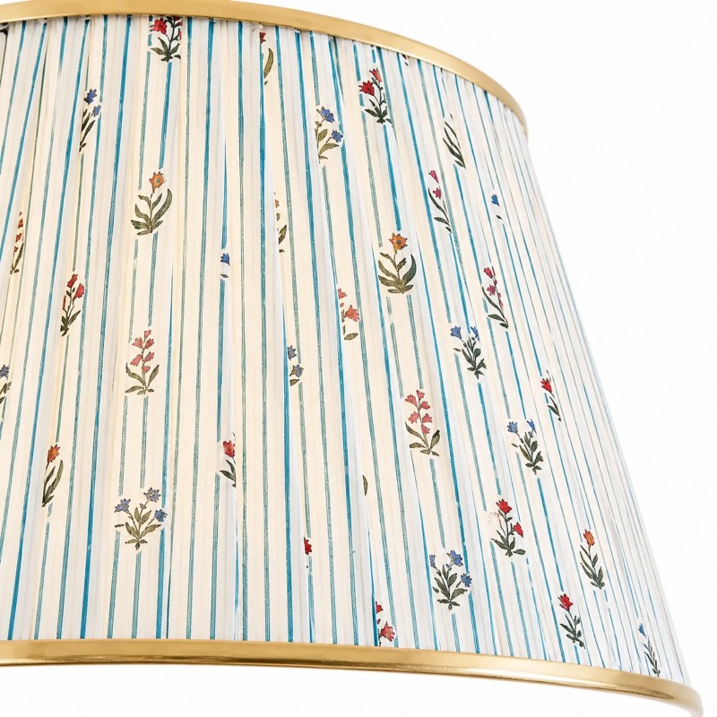Celestine French Country Pleated Fabric Semi-Flush Ceiling Light