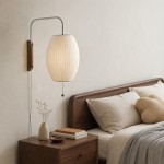 Everett Wabi Sabi Fabric Ribbed Shade Plug In Wall Sconce