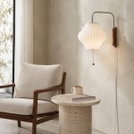 Everett Wabi Sabi Fabric Ribbed Shade Plug In Wall Sconce