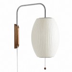 Everett Wabi Sabi Fabric Ribbed Shade Plug In Wall Sconce
