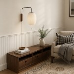 Everett Wabi Sabi Fabric Ribbed Shade Plug In Wall Sconce