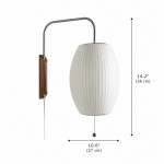 Everett Wabi Sabi Fabric Ribbed Shade Plug In Wall Sconce