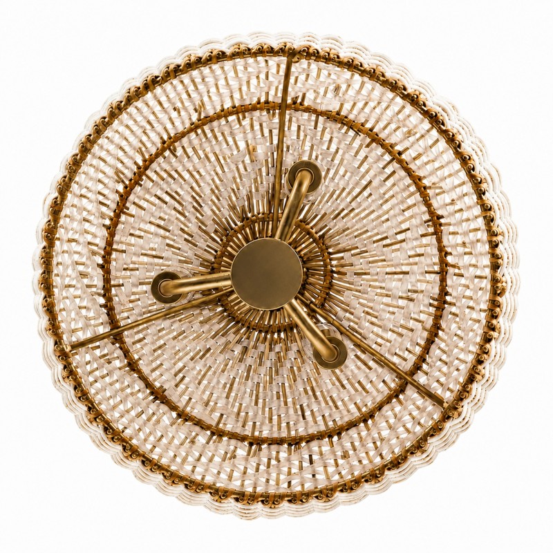 Taviel Coastal Woven Rattan Dome Pendant Light