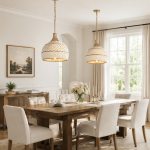 Taviel Coastal Woven Rattan Dome Pendant Light
