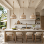 Taviel Coastal Woven Rattan Dome Pendant Light