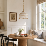 Taviel Coastal Woven Rattan Dome Pendant Light