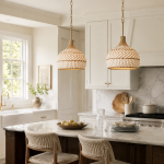 Taviel Coastal Woven Rattan Dome Pendant Light