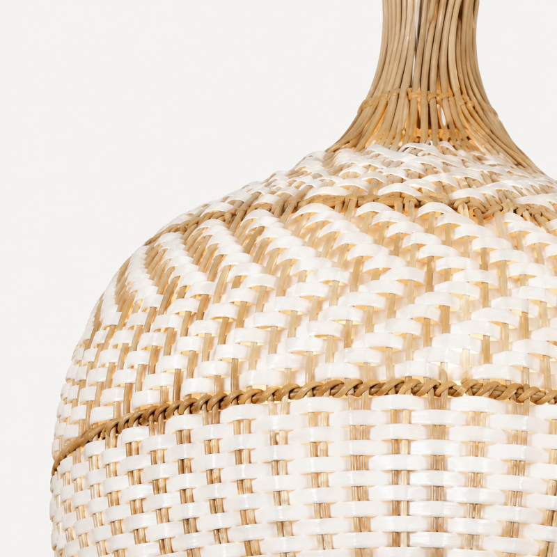 Taviel Coastal Woven Rattan Dome Pendant Light