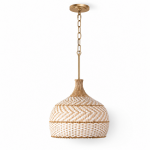 Taviel Coastal Woven Rattan Dome Pendant Light