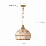 Taviel Coastal Woven Rattan Dome Pendant Light