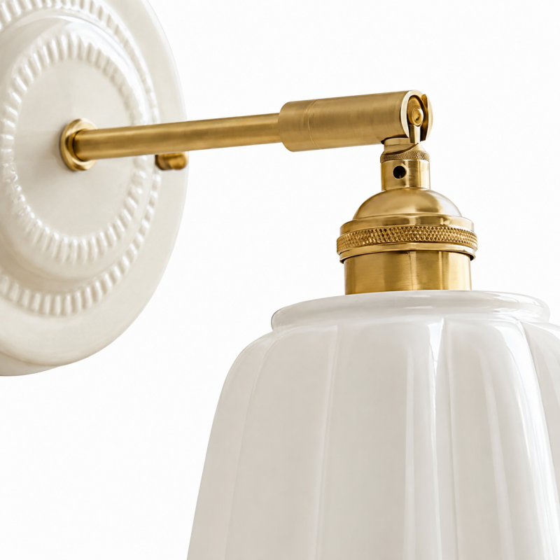 Lior Vintage Scalloped Ceramic Wall Sconce