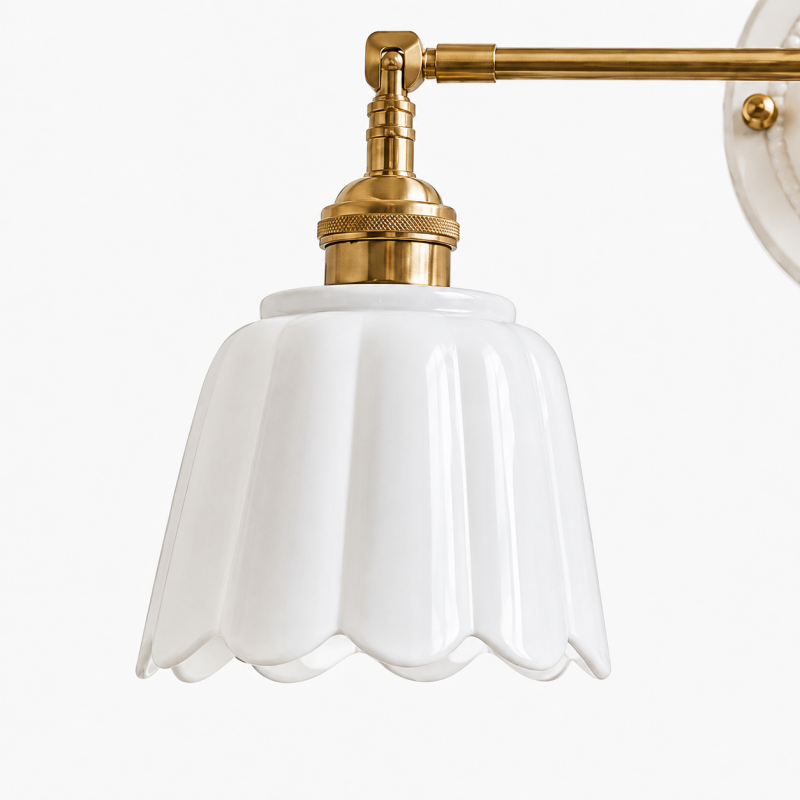 Lior Vintage Scalloped Ceramic Wall Sconce