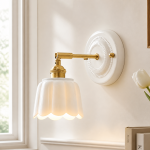 Lior Vintage Scalloped Ceramic Wall Sconce