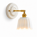 Lior Vintage Scalloped Ceramic Wall Sconce