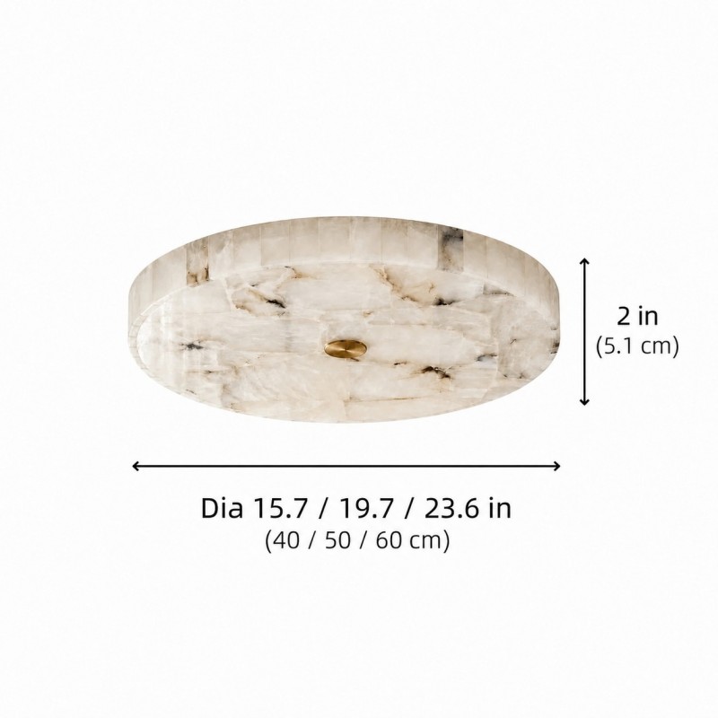 Colette Modern LED Round Alabaster Ceiling Light