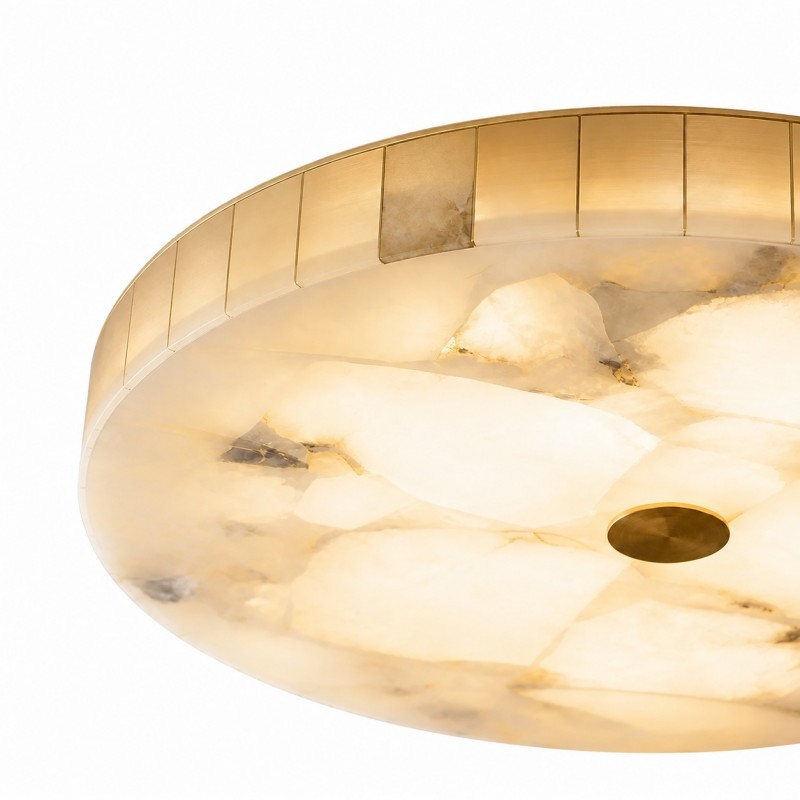 Colette Modern LED Round Alabaster Ceiling Light