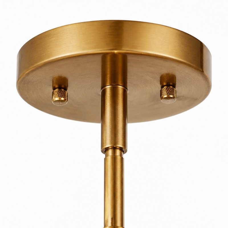 Nathaniel Vintage Brass Rounded Bowl Glass Shade Pendant Light