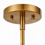 Nathaniel Vintage Brass Rounded Bowl Glass Shade Pendant Light