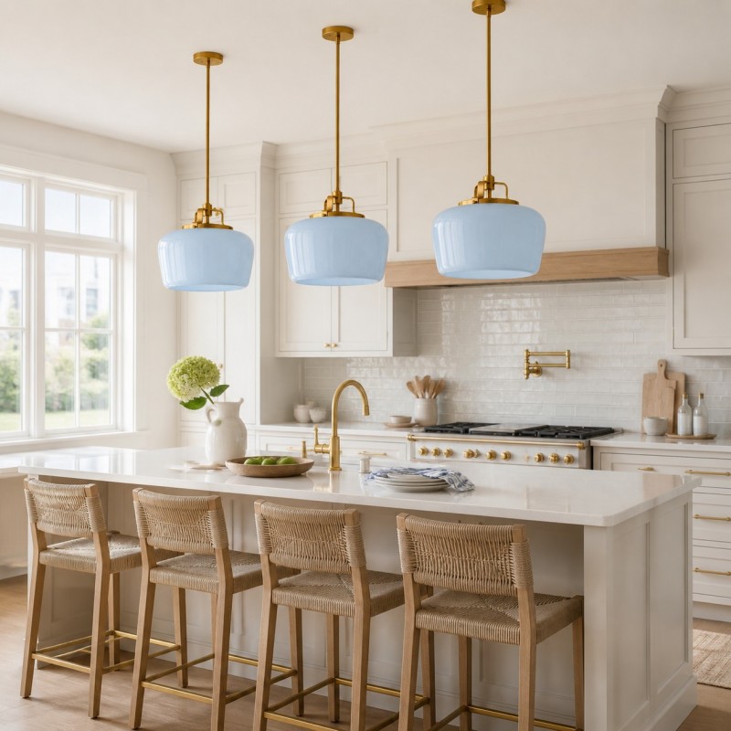 Nathaniel Vintage Brass Rounded Bowl Glass Shade Pendant Light