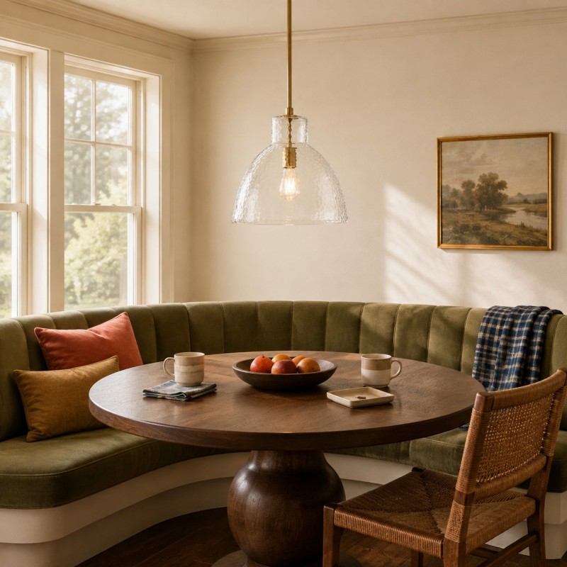 Keen Farmhouse Glass Dome Pendant Light
