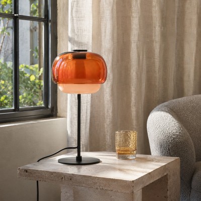 Xyndrae Modern Nordic Double-Layered Tinted Glass Table Lamp