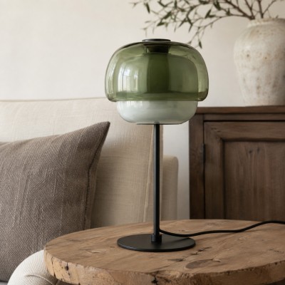 Xyndrae Modern Nordic Double-Layered Tinted Glass Table Lamp