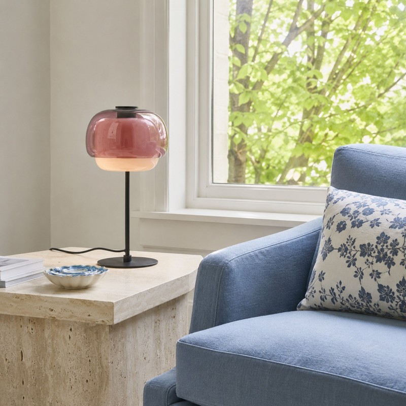 Xyndrae Modern Nordic Double-Layered Tinted Glass Table Lamp