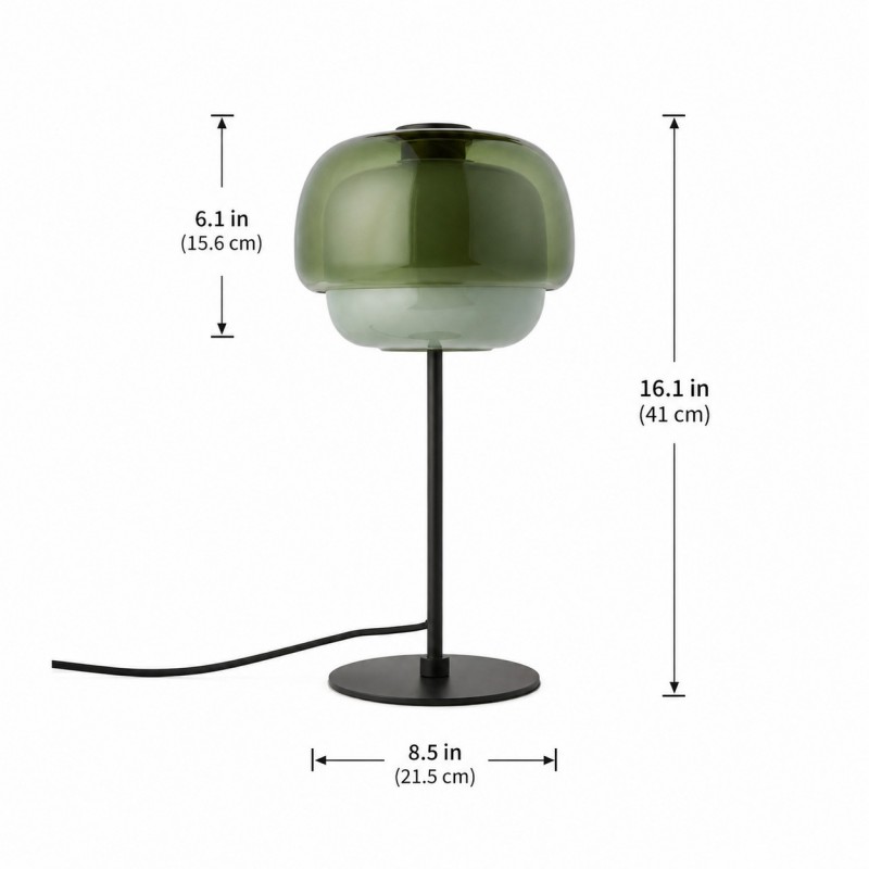 Xyndrae Modern Nordic Double-Layered Tinted Glass Table Lamp