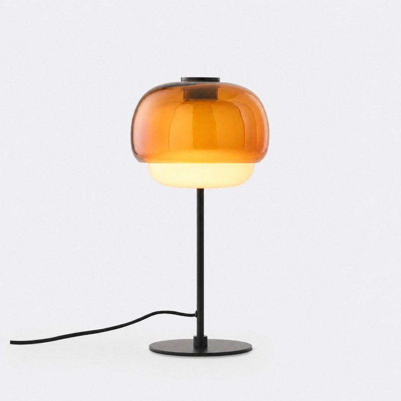 Xyndrae Modern Nordic Double-Layered Tinted Glass Table Lamp