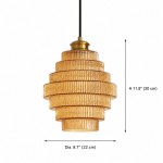 Kaelyn Bottle Shade Stained Striped Glass Pendant Light