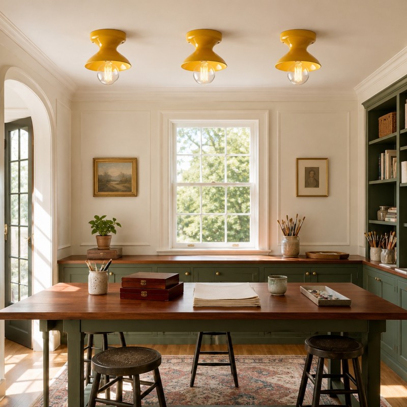 Lunavel Modern Ceramic Mount Ceiling Light Fixture