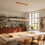 Umberto Minimalist Travertine Linear Pendant Light