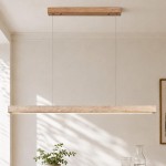 Umberto Minimalist Travertine Linear Pendant Light