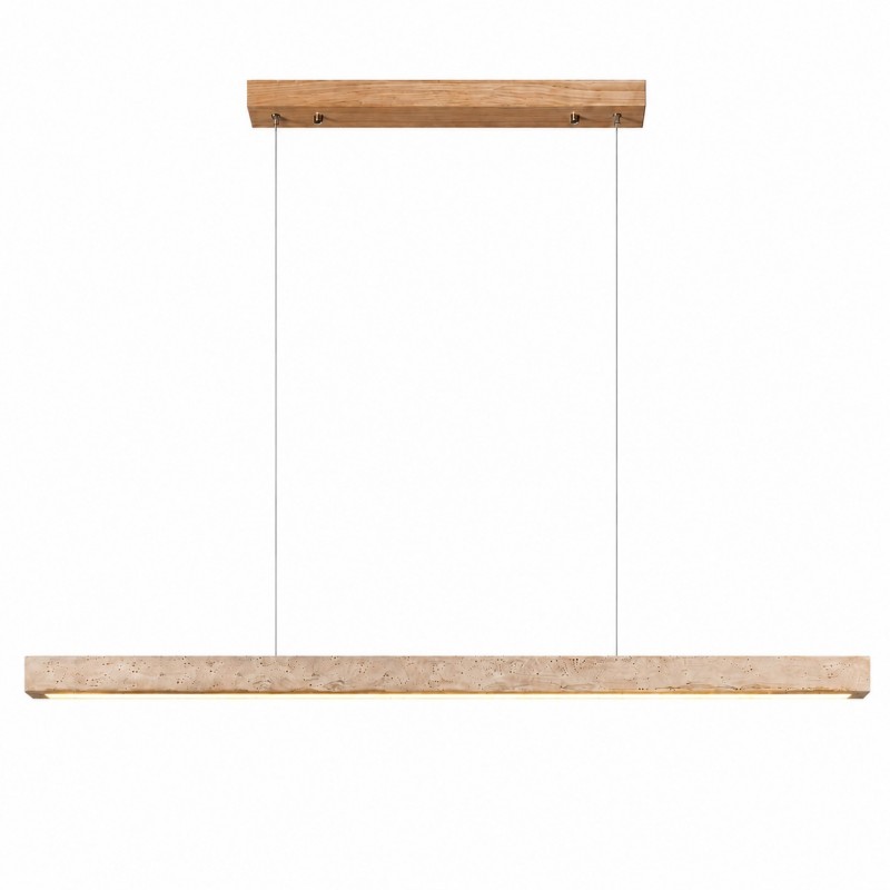 Umberto Minimalist Travertine Linear Pendant Light