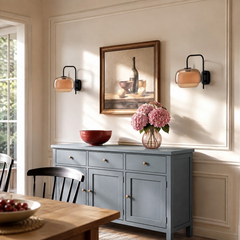 Jovynth Nordic Colorful Double-Layered Glass Wall Sconce