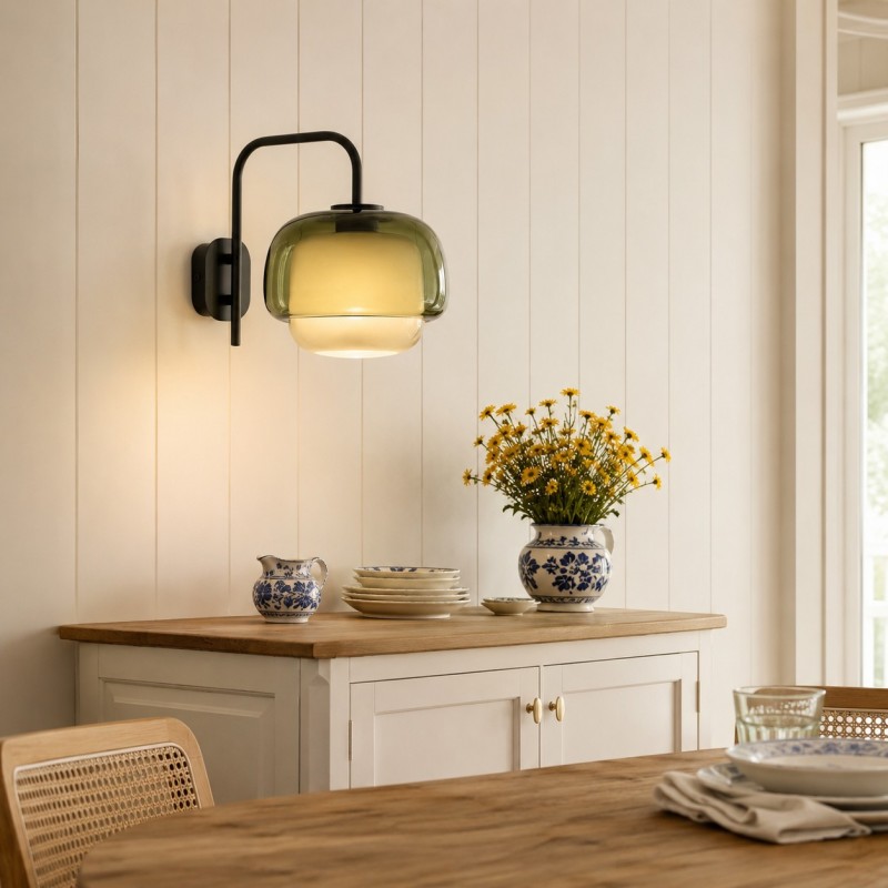 Jovynth Nordic Colorful Double-Layered Glass Wall Sconce