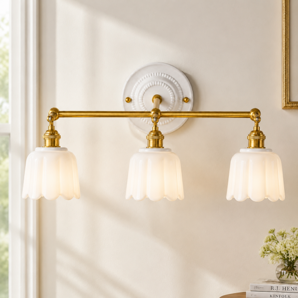 Lior Vintage Colorful Tulip Ceramic Wall Sconce