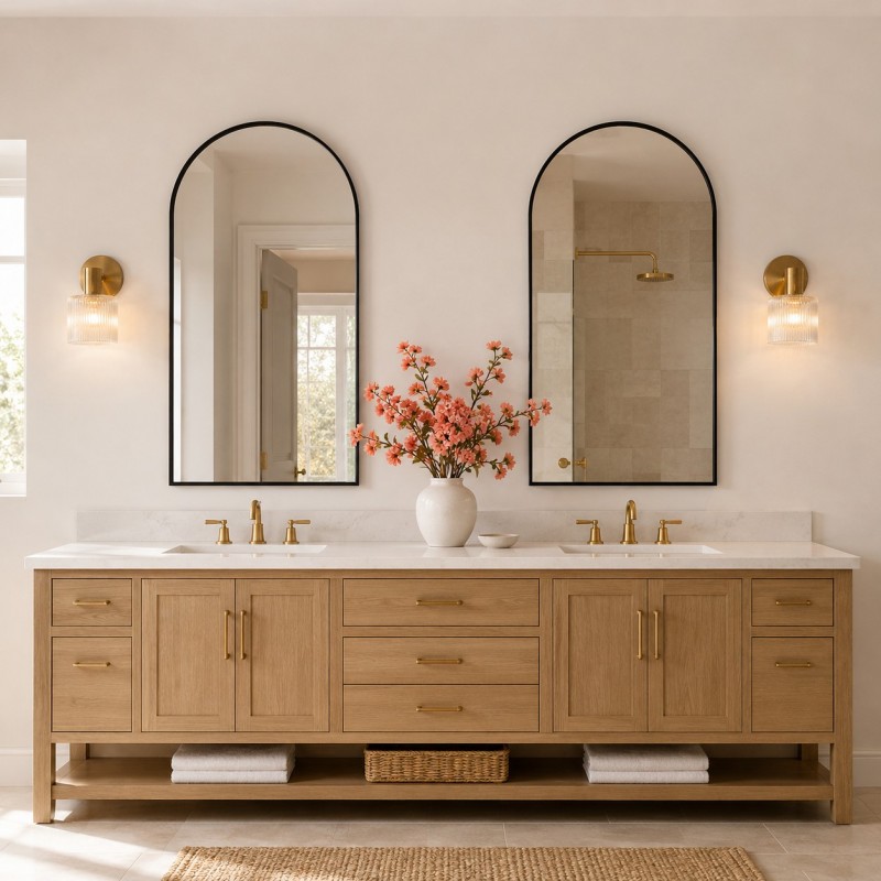 Caris Modern Brass Cylinder Glass Wall Sconce