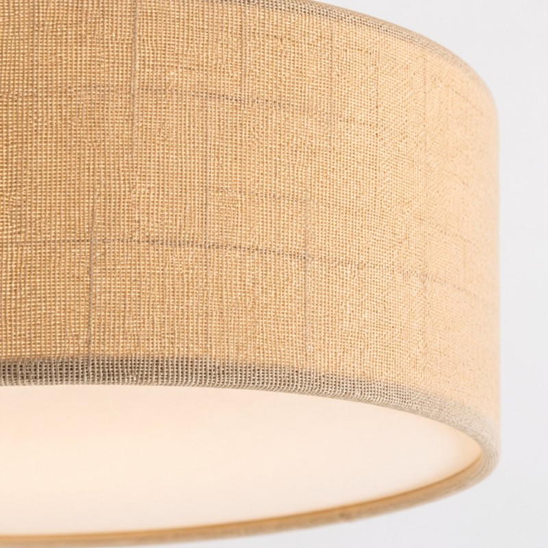 Toren Modern Linen Fabric Drum Flush Mount Ceiling Light