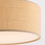 Toren Modern Linen Fabric Drum Flush Mount Ceiling Light