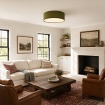 Toren Modern Linen Fabric Drum Flush Mount Ceiling Light