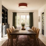 Toren Modern Linen Fabric Drum Flush Mount Ceiling Light