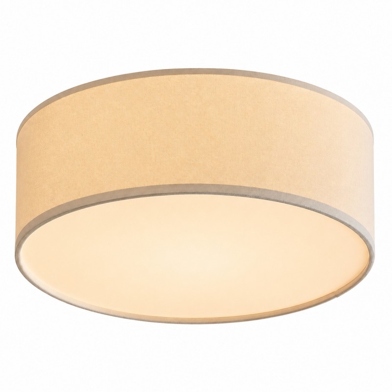 Toren Modern Linen Fabric Drum Flush Mount Ceiling Light