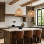 Laura Bohemian Style Bleached Rattan Pendant Light